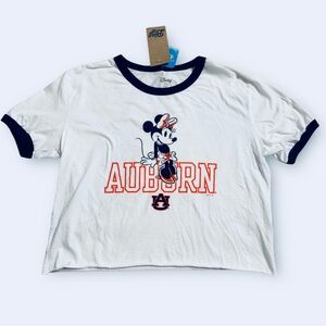 Blue 84 & Disney White and Navy Minnie Mouse Auburn Women’s Crop Top Large